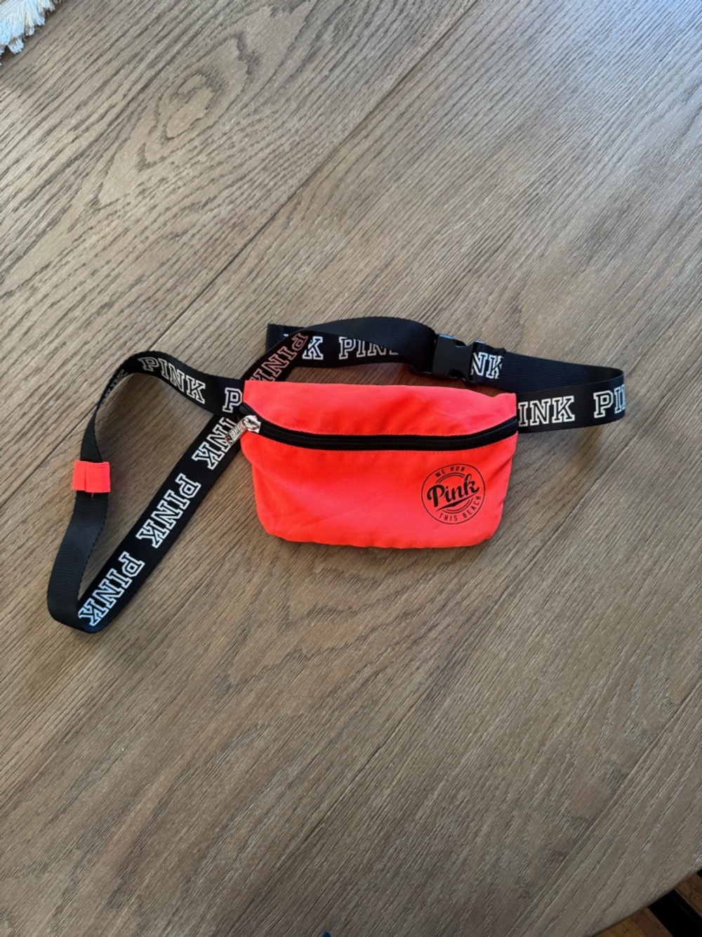 PINK Neon Coral Logo Bag